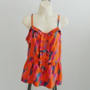 Marc by Marc Jacobs Ruffle Peplum Spaghetti Blouse